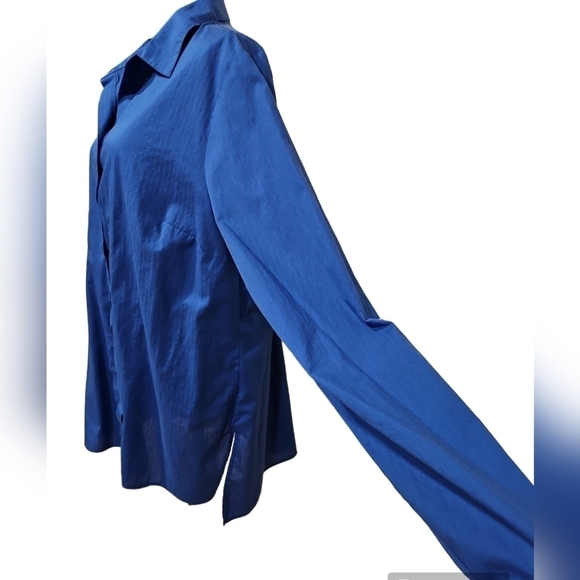 Westbound Woman Wrinkle Free 100% Cotton Blue Button Up Shirt Size 2X - Picture 2 of 6